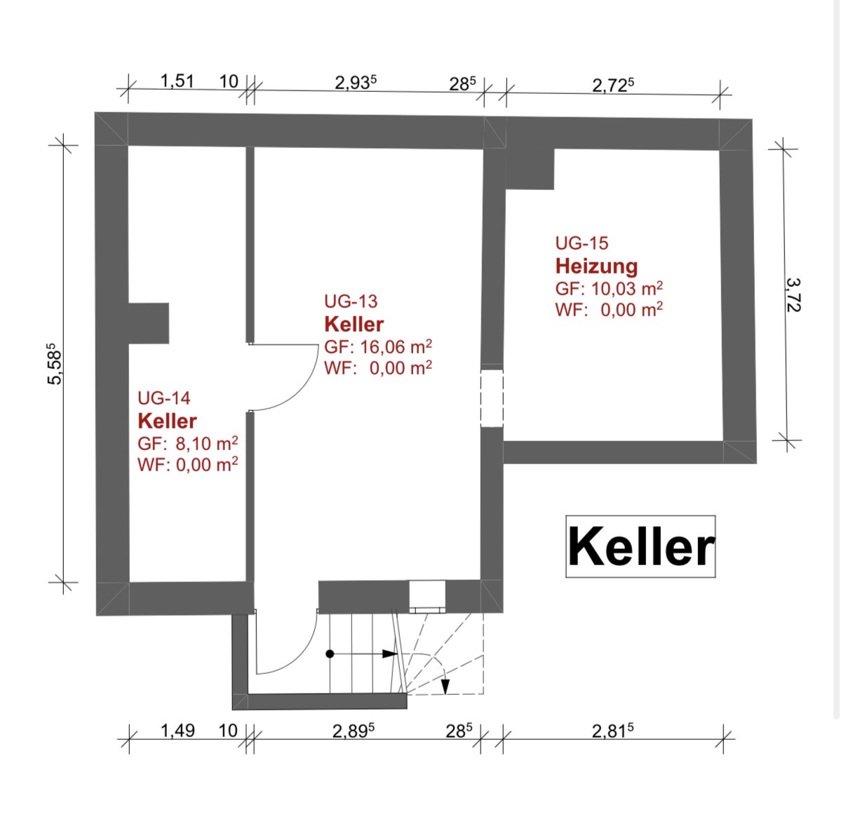 Elegantes Refugium in Grünwald - liebevoll sanierte DHH mit Gartenidylle - Grundriss Keller